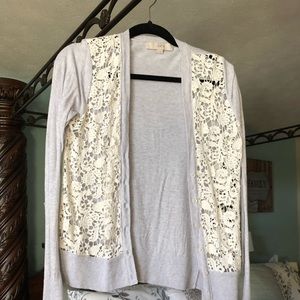 Cardigan with lace detail!